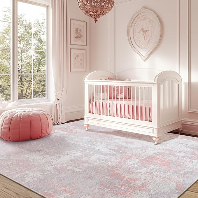 RELEANY Washable Area Rugs 6'x8' Non-Slip Modern Abstract Soft - Image 2