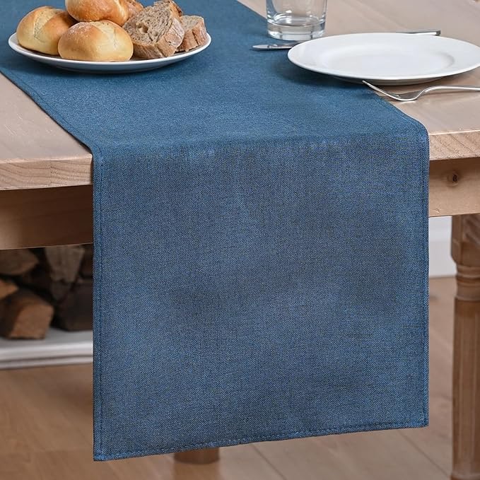 Artoid Mode Navy Blue Table Runner, Seasonal Summer Fall Washable Kitchen by ArtoidMode