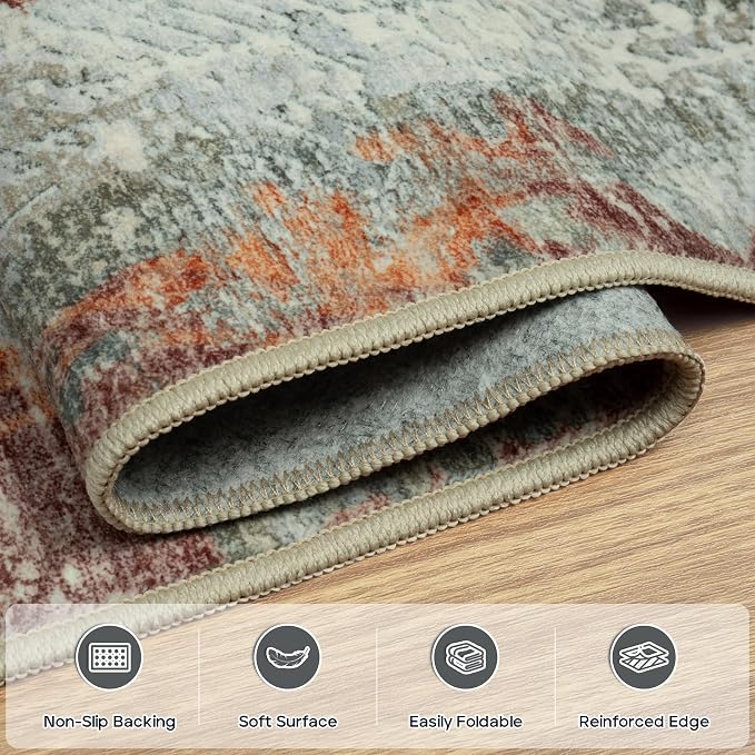 6x9 Area Rugs for Living Room Rug Washable: Modern Rug for Dining Room Bedroom - Image 4