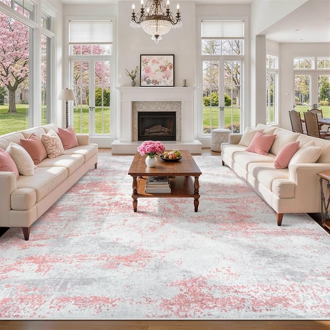 9x12 Area Rugs for Living Room Rug Washable: Abstract Large Rug for Dining Room - Image 9