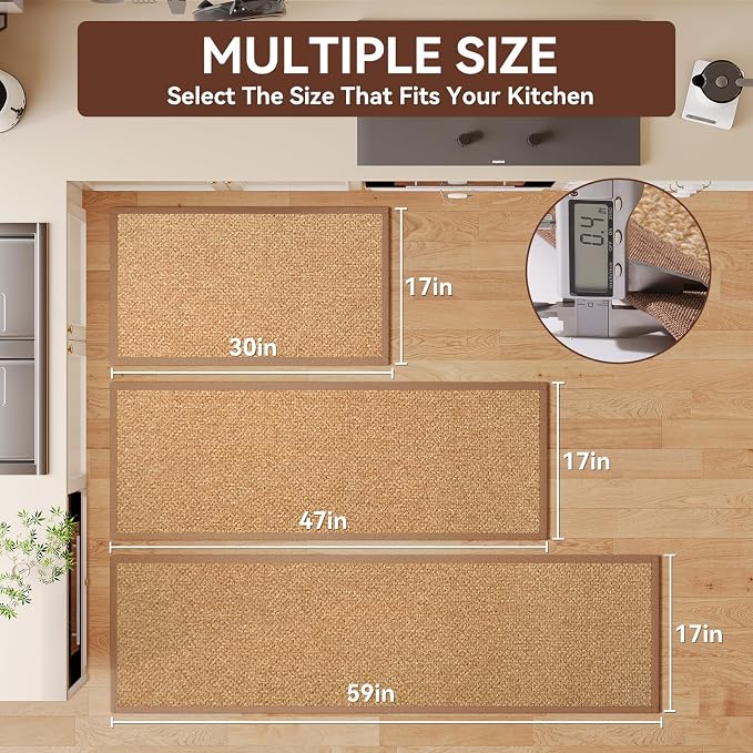 YDKGL Anti Fatigue Kitchen Rugs Mat Non Slip Washable, 0.4" Thick Soft - Image 2