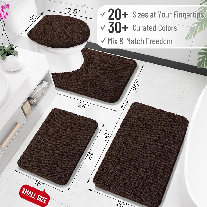 OLANLY Bathroom Rugs 30x20, Extra Soft Absorbent Chenille Bath Rugs, Rubber - Image 2