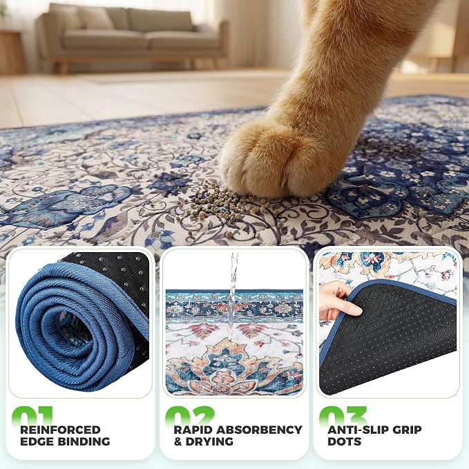Hompet Cat Litter Mat 2 Pack, 36x60 Large Machine Washable Trapping Mats - Image 5