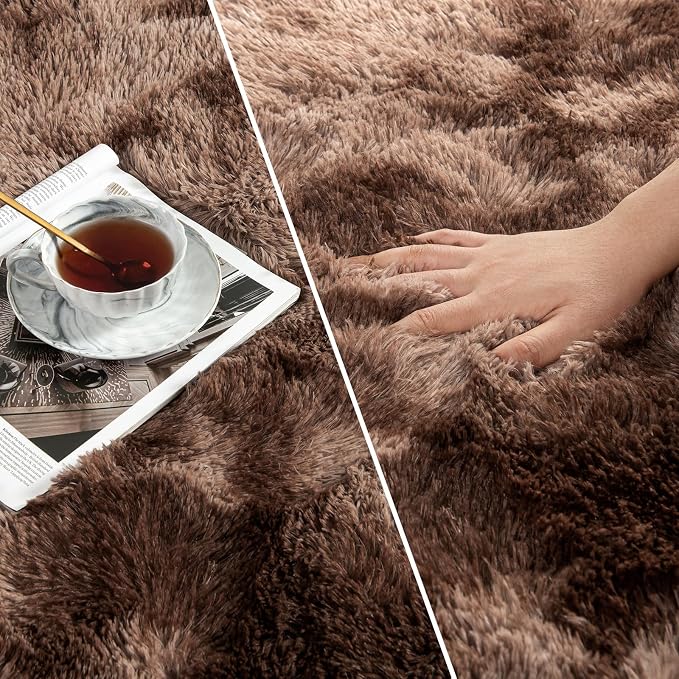 Deerhoo Large Shag Area Rugs 8 x 10, Tie-Dyed Plush Fuzzy Rugs - Image 3