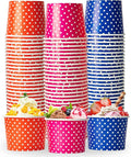 120 Pack 16 oz Ice Cream Cups, Disposable Paper Dessert Cups | three color by LITOPAK