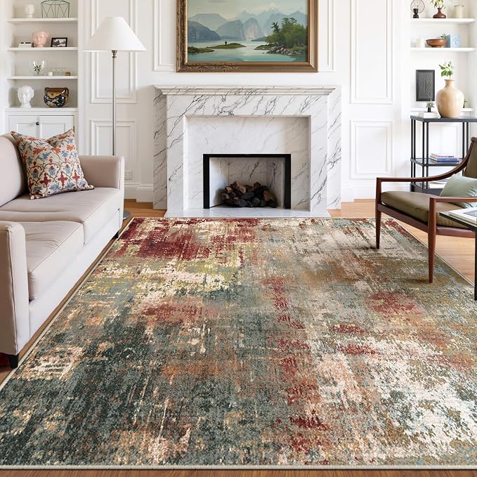 RELEANY Washable Area Rugs 7x10 Non-Slip Modern Abstract Soft by RELEANY