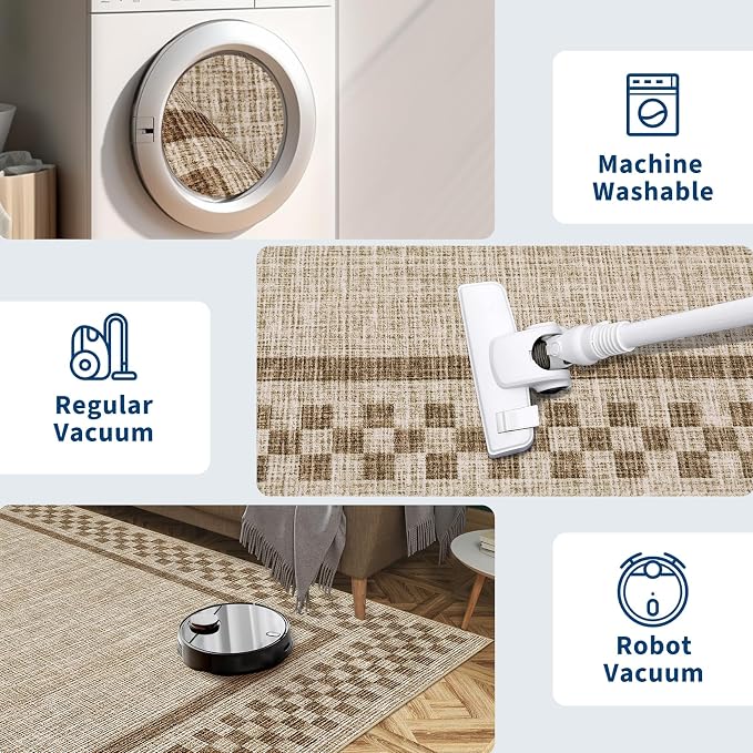 Rug Runners for Hallways 2x8 Washable Kitchen Runner Rug Non Slip Low Pile - Image 6