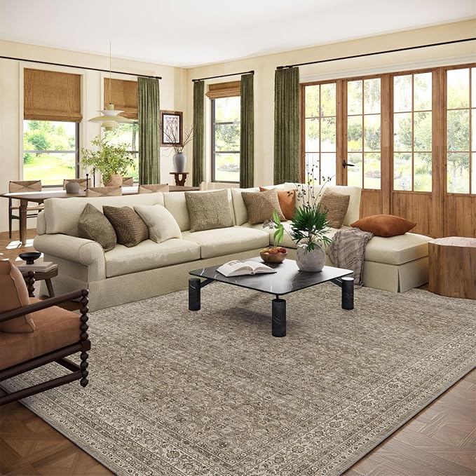 Washable Area Rugs for Living Room: 9x12 Bedroom Rug Vintage Large Rugs Stain by palohom