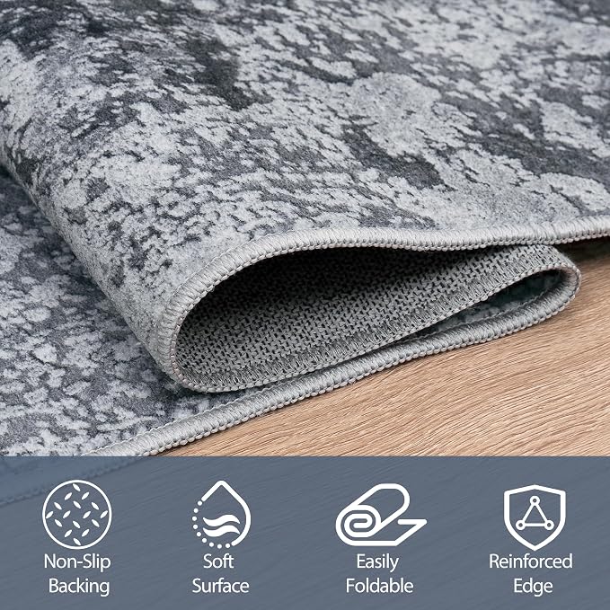 6x9 Area Rugs for Living Room Rug Washable: Abstract Rug for Dining Room - Image 4