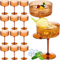 Jingmore 12 Pcs Ribbed Martini Glasses 10 oz Disposable Plastic Vintage Ribbed by Jingmore