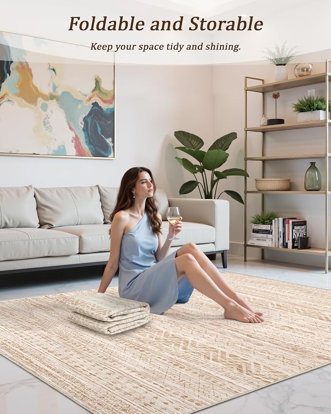 Miukiki 10x14 Area Rugs for Living Room Moroccan Washable Rugs Non Slip Indoor - Image 5