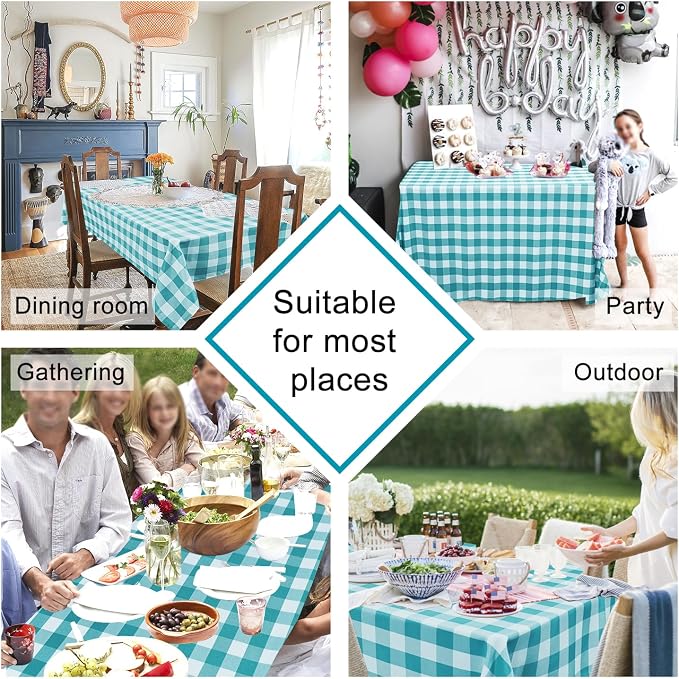 Checkered Tablecloth Rectangle, 60 x 140 Inch - Image 6