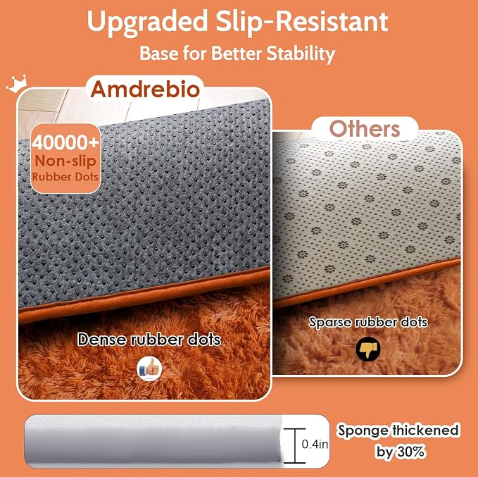 Amdrebio Burnt Orange Area Rugs - Image 6