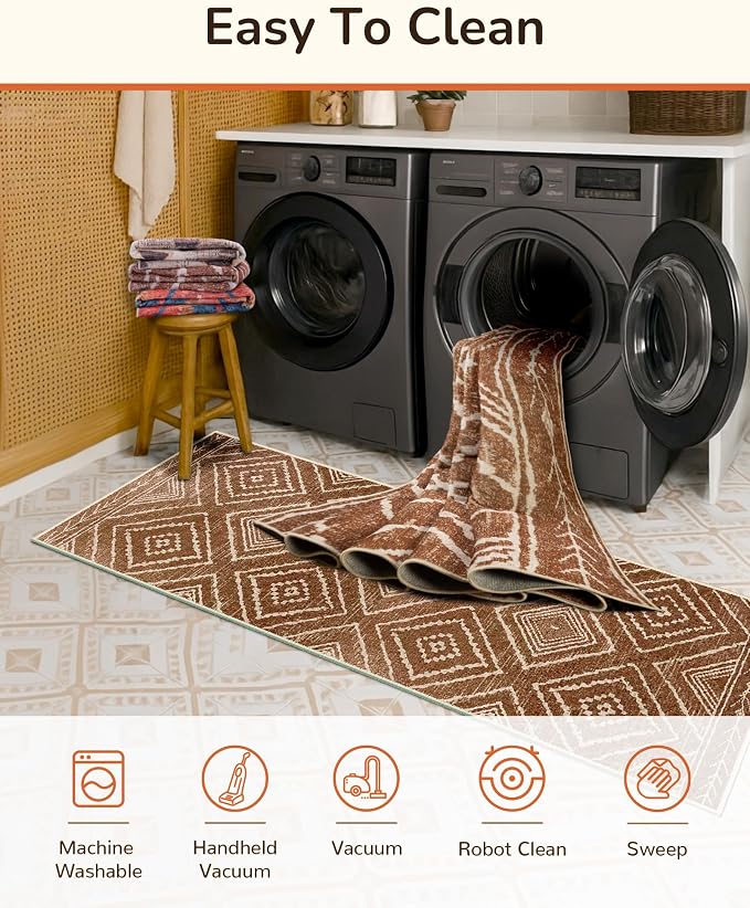 BESTSWEETIE Area Rug 2x6 Rug Machine Washable Non-Slip Low Pile Print Pattern - Image 4