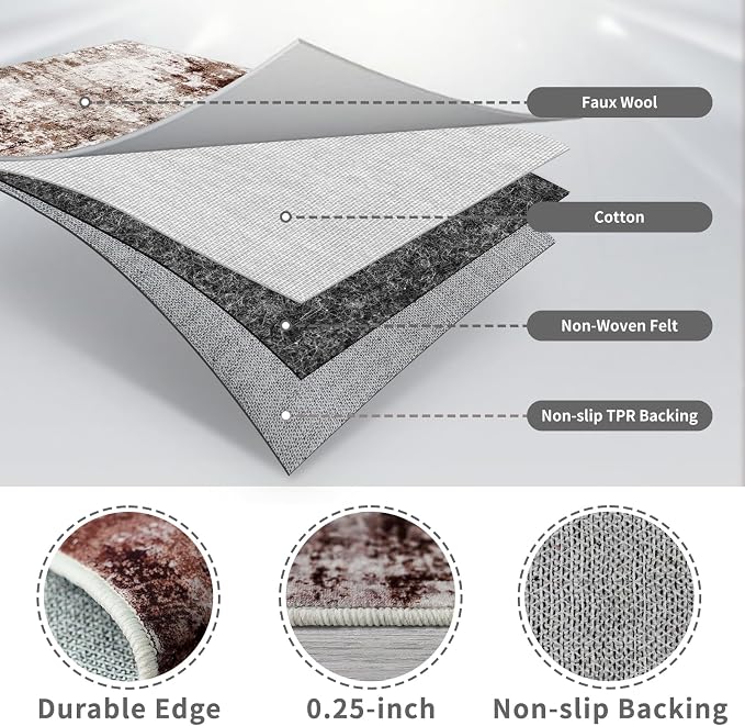 4x12 Runner Rug for Wide Hallway: Long Washable Runners for Entryway Living - Image 6