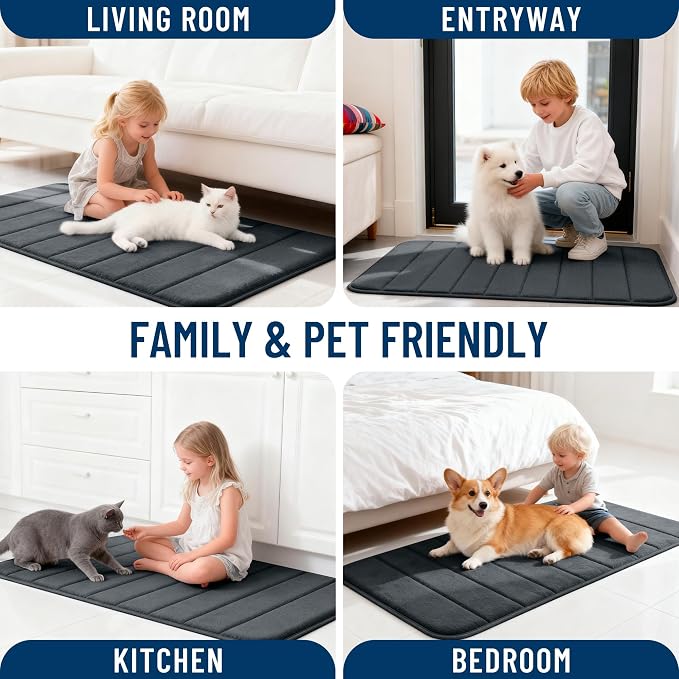OLANLY Memory Foam Bath Mat 35x16, Super Soft Absorbent Bathroom Rugs, Quick Dry - Image 9
