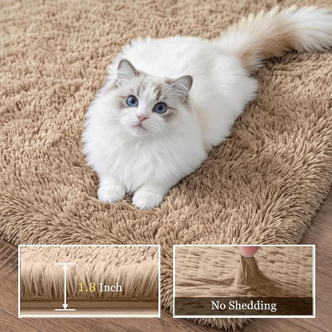 Fluffy Area Rugs 9x12 Living Room Bedroom: Ultra Soft Shag Rug Upgrade Non-Slip - Image 5