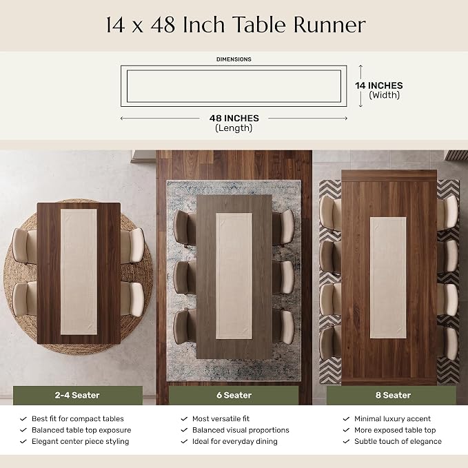 Solino Home 100% Linen Table Runner, 14 x 48 in, entryway tables and layered - Image 3