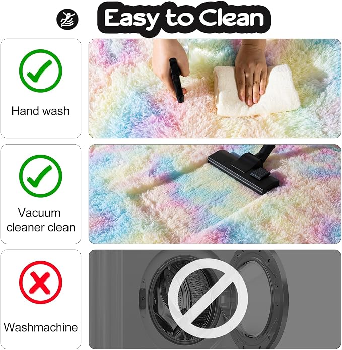 qulint 3x5 Area Rug for Bedroom, Fluffy Soft Nursery Rug for Girls Small Fuzzy - Image 4