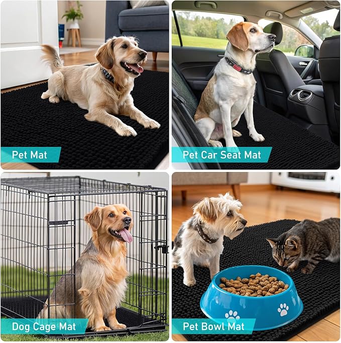 OLANLY Dog Door Mat for Muddy Paws 34x21, Absorbs Moisture and Dirt, Absorbent - Image 7