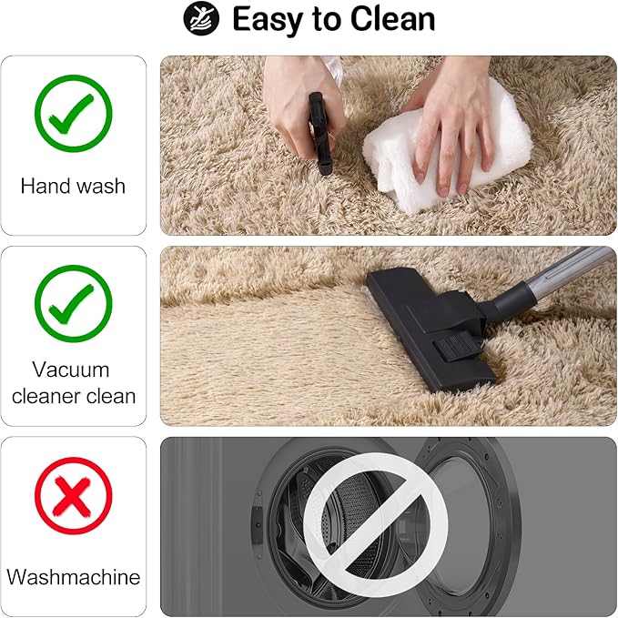 qulint 5x7 Area Rugs for Living Room, Fluffy Shaggy Rug for Bedroom Modern - Image 4