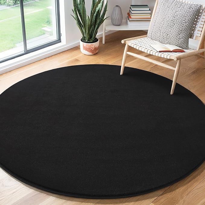 Amearea Black Round Area Rugs 4ft Washable Circle Rugs - Image 8