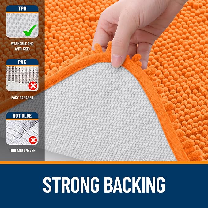 OLANLY Bathroom Runner Rugs 59x24, Extra Soft Absorbent Chenille Bath Rugs - Image 6