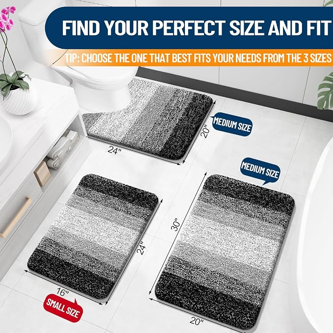 OLANLY Bathroom Rugs Mat 30x18, Extra Soft Absorbent Microfiber Bath Rugs - Image 2