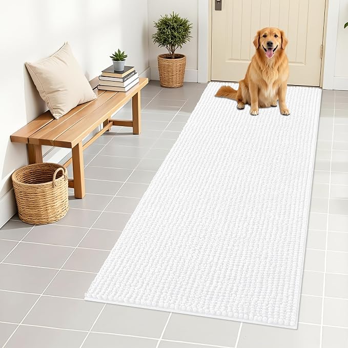 OLANLY Dog Door Mat for Muddy Paws 59x24, Ultra Absorbent Chenille Mud Doormat by OLANLY