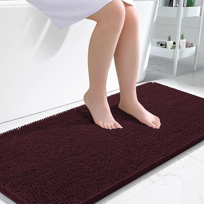OLANLY Large Bathroom Rugs 45x27, Extra Soft Absorbent Chenille Bath Rugs by OLANLY