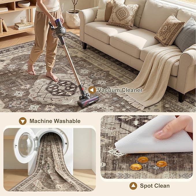10x14 Washable Area Rug, Large Rugs - Image 2
