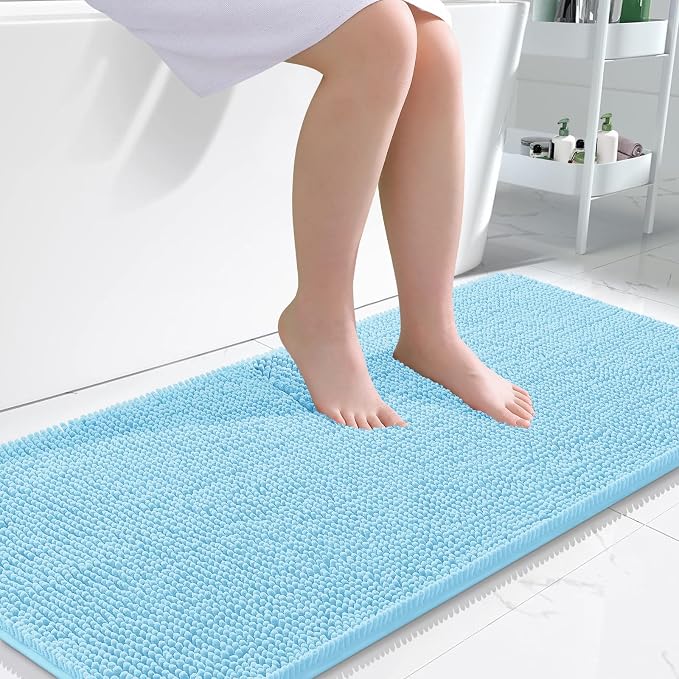 OLANLY Large Bathroom Rugs 50x30, Extra Soft Absorbent Chenille Bath Rugs by OLANLY