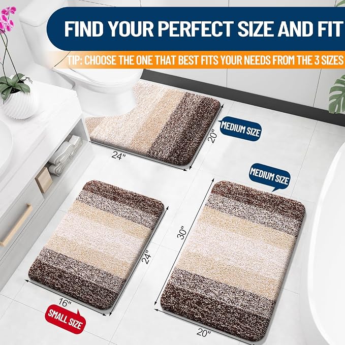 OLANLY Bathroom Runner Rugs Mat 40x20, Extra Soft Absorbent Microfiber Bath Rugs - Image 2