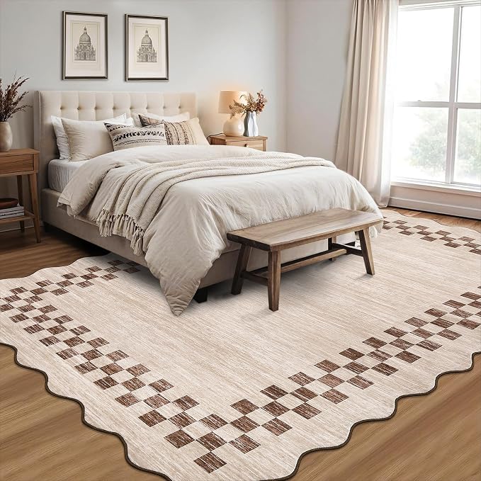 GarveeHome Washable Rug 5x7 for Living Room Large Bedroom Scalloped Rug Non - Image 7