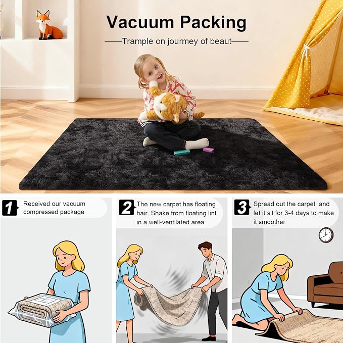 6x9 Area Rugs for Living Room, Large Fluffy Rugs for Bedroom, Fuzzy Shag Soft - Image 5