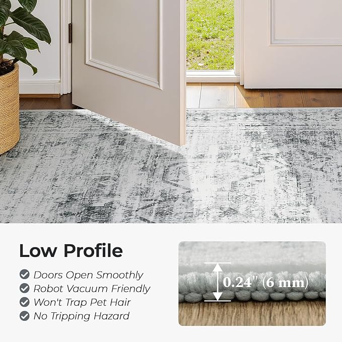 2×6 Washable Kitchen Runner Rug Non Slip, Soft Faux Wool Floor Carpets - Image 4