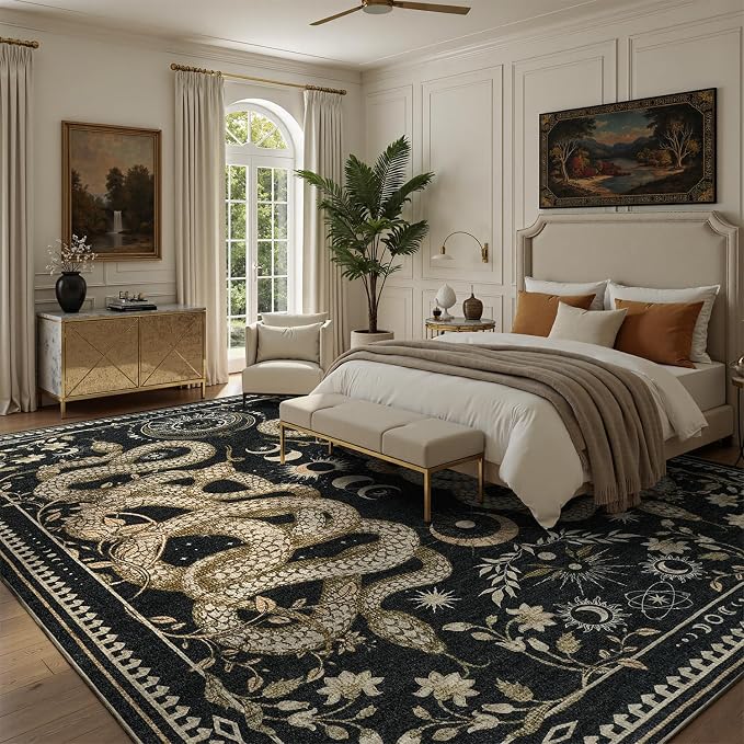 DCX Washable 8x10 Snake Rug, Soft Low Pile Carpet, Kid & Pet Friendly - Image 2