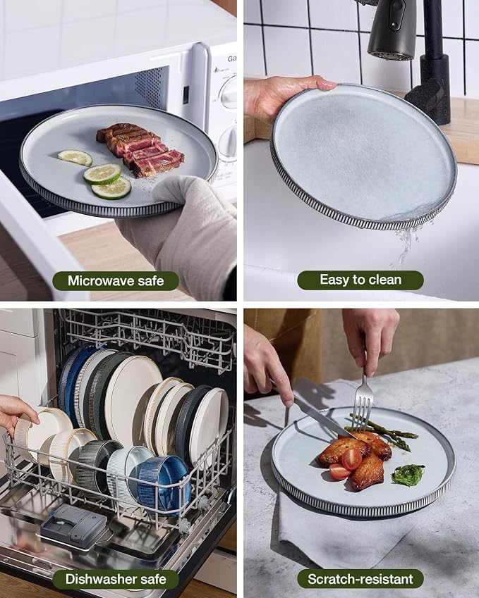 Famiware Star Ceramic Plates and Bowls Sets, Reactive Glaze Dishes - Image 7