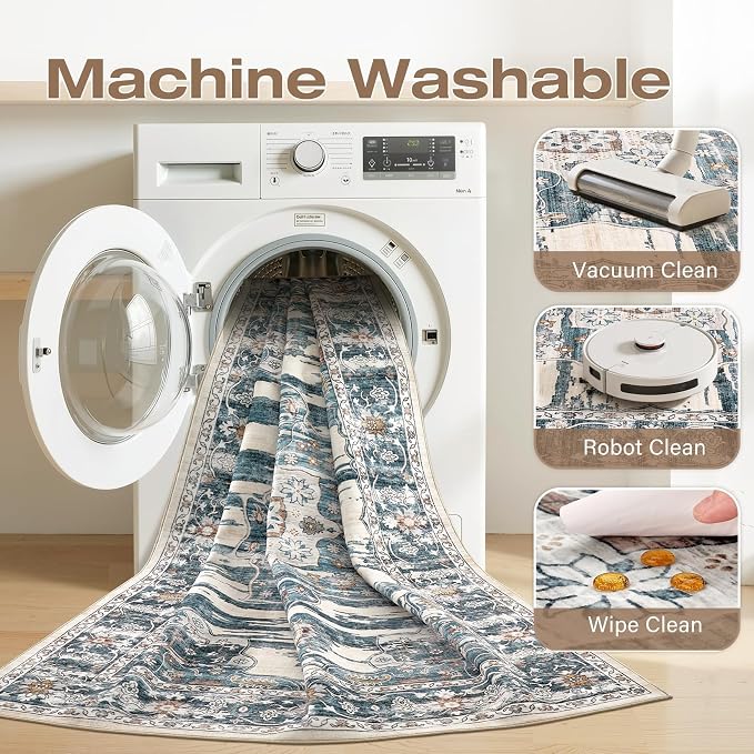 Washable 9x12 Area Rug for Living Room & Dining Room - Image 2