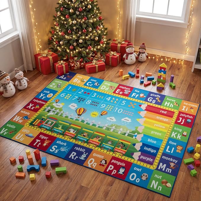 Unirea 4x6 Kids Rug for Playroom Bedroom Living Room, Washable Educational Play - Image 8