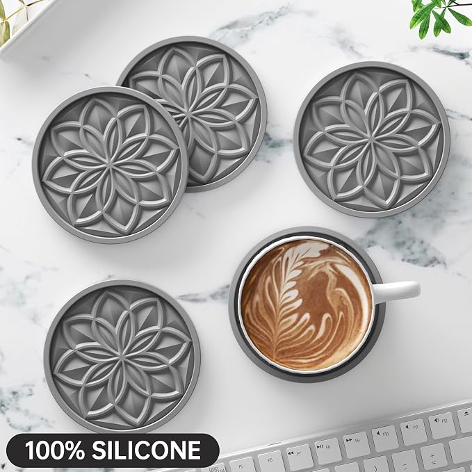 HFHOME Silicone Coasters Set for Drinks - Image 2