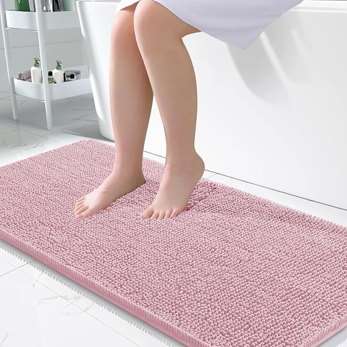 OLANLY Large Bathroom Rugs 50x30, Extra Soft Absorbent Chenille Bath Rugs by OLANLY