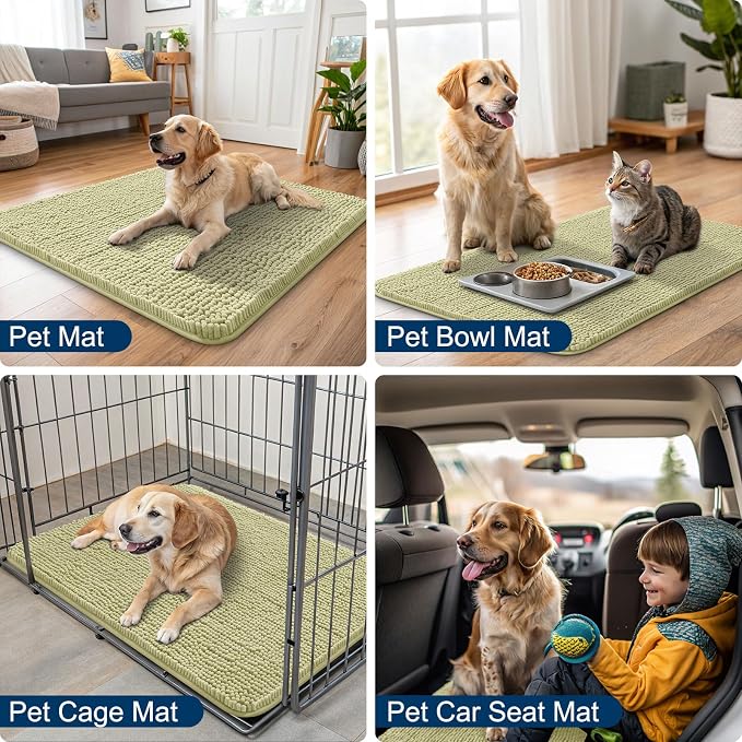 Smiry Dog Door Mat for Muddy Paws 40x32, Absorbent Dirt Trapper, Non-Slip - Image 6