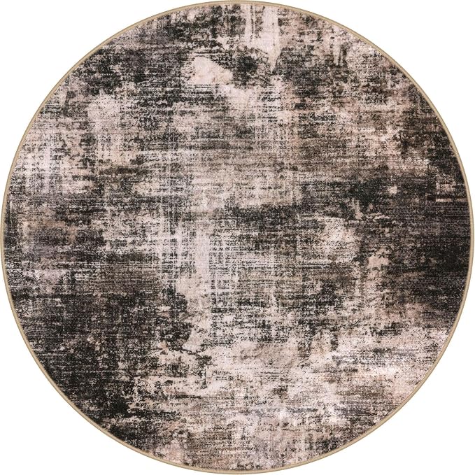 IOHOUZE Abstract Round Area Rug 8 Ft Washable Circle Rugs Large Round Rug Non - Image 9
