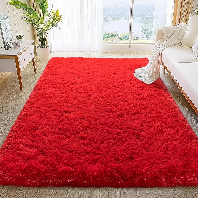 Large Shag Rugs 6 x 9, Soft Fuzzy Plush Carpet - Image 3