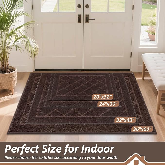 BEQHAUSE Dirt Trapper Door Mat 20" x 32", Doormat Non-Slip Entryway Rugs - Image 2
