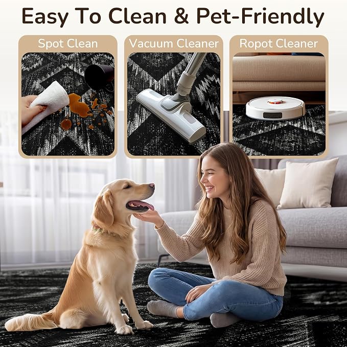 BESTSWEETIE Area Rug 2x8 Rug Machine Washable Non-Slip Low Pile Print Pattern - Image 9