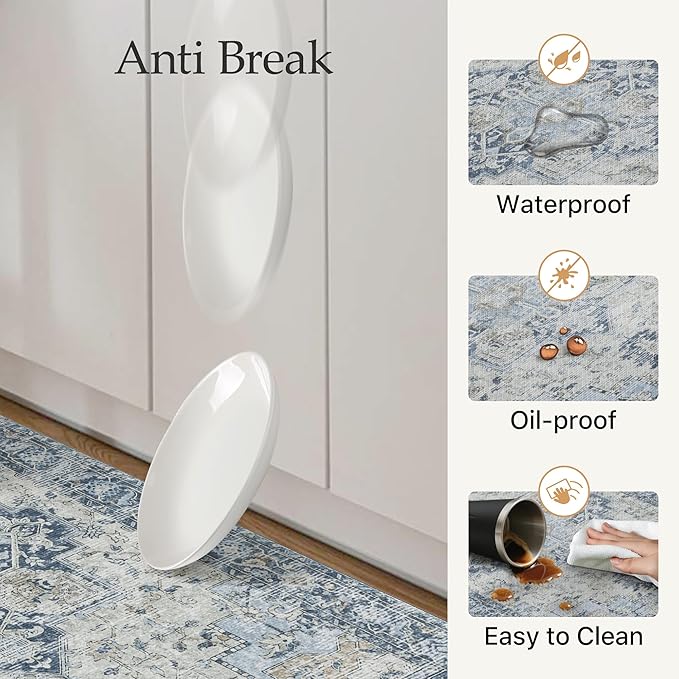 GENIMO Kitchen Mats for Floor 2PCs, Washable Anti Fatigue Mat for Cushioned - Image 5