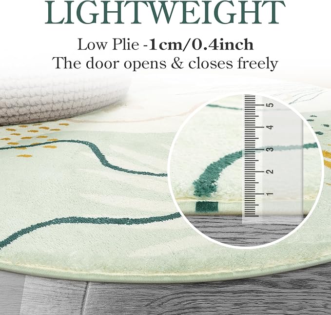 Lahome Boho Round Rugs - 4Ft Washable Non-Slip Small Round Area Rug Throw Soft - Image 8