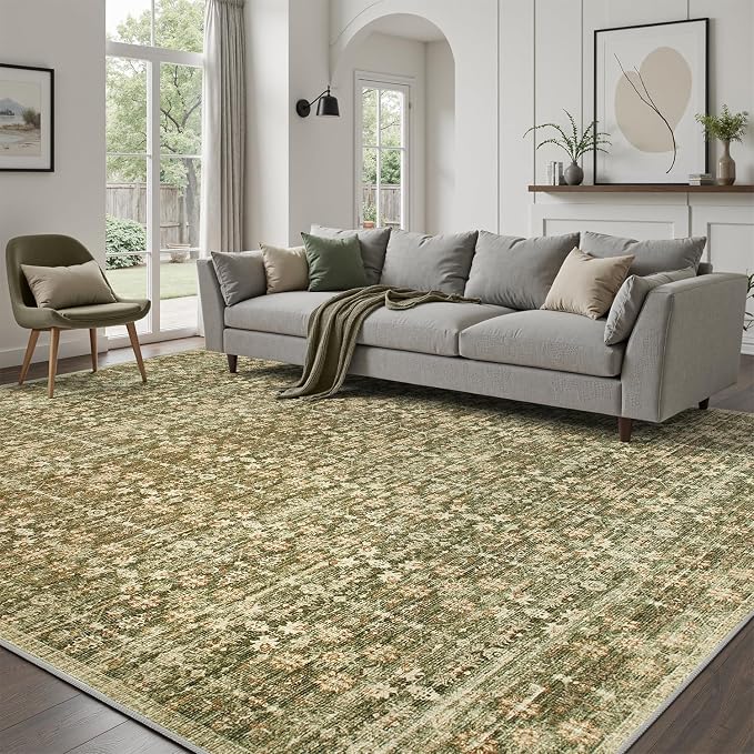 DCX 6x9 Neutral Rug, Kid & Pet Friendly by DCXWashableRug
